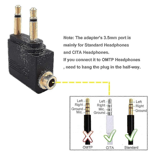4-pak Flyadapter for Hodetelefoner, Flyadapter for Hodetelefoner, Gullbelagt 3,5 mm Jack