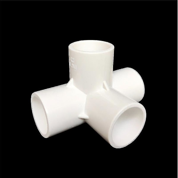 4-vejs PVC-fitting med indre diameter 20 mm til konstruktion af robuste drivhusrammer, møbler og forbindelser - 10 stk. hvid