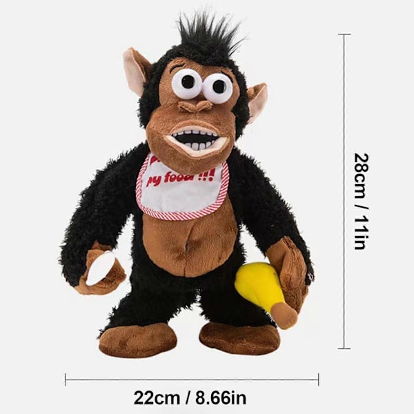 Elektrisk Plys Gorilla Gråd Gorilla Spis Banan Magnetisk Styring Abe Banan Gorilla Sjov Legetøj Interaktiv Plys Legetøj