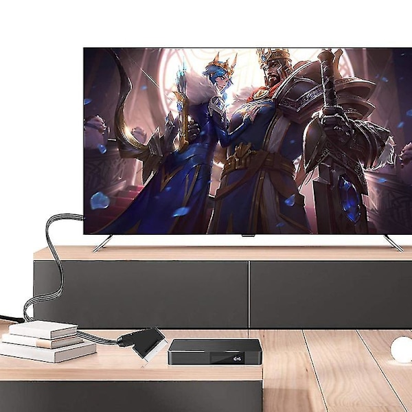 Praktisk Scart till HDMI-omvandlare Ljud Video Adapter för HDTV/DVD/Set-top Box/PS3/PAL/NTSC