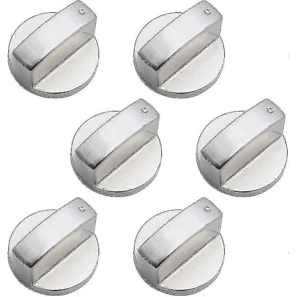 6 Stykker Universelle Metall Kontrollknapper Gasskomfyrknapp 6mm Universelle Kontrollknapper Komfyrknapp Kompatibel Med Gasskomfyr Komfyr Ovn Koketopp