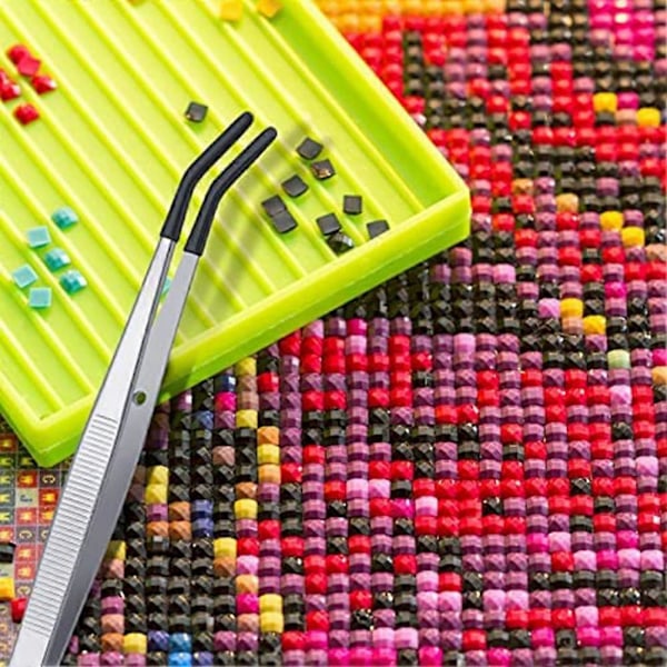 Pinsettisarja, 4 kpl, kumikärjillä, PVC-pinnoitetut pinsetit, kumiset hienokärkiset pinsetit, kumiset litteäkärkiset pinsetit