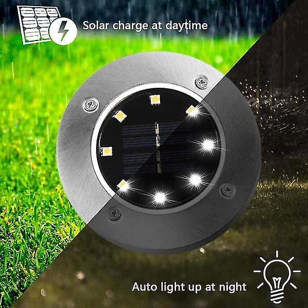 [6-pak] Solcelle-jordlamper, 8 LED Solcelle-jordlamper O