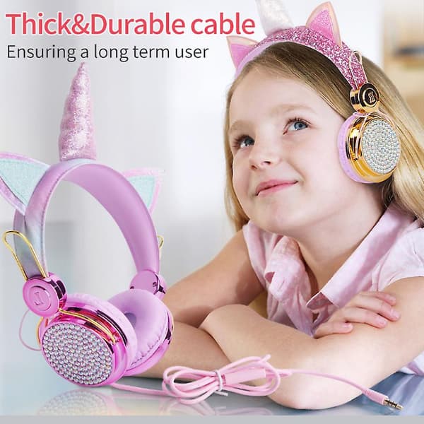 Trådbunden datorheadset Enhörningsdesign Barn
