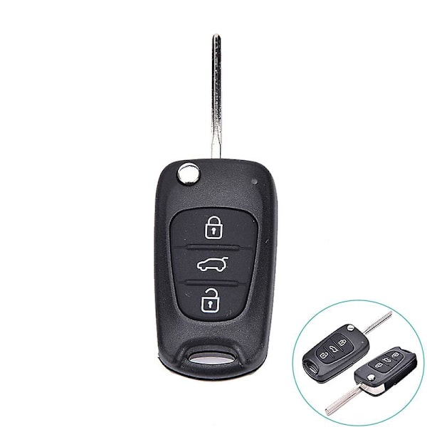 Fjärrvikbar nyckelskal 3 knappar Fob för Hyundai I20 I30 Ix35 I35 oskuren