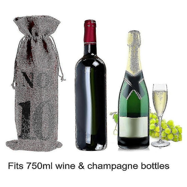 1 til 10 Burlap Vinposer Blind Vinsmagning, Vinposer Bryllup Bordnumre, Vinsmagning Tasker, Fest