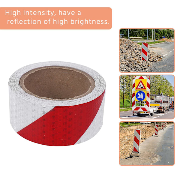 10m x 5cm Säkerhetsvarningstejp Reflekterande Tejp Självhäftande Tejp Reflekterande Remsa Trafik Reflectiv