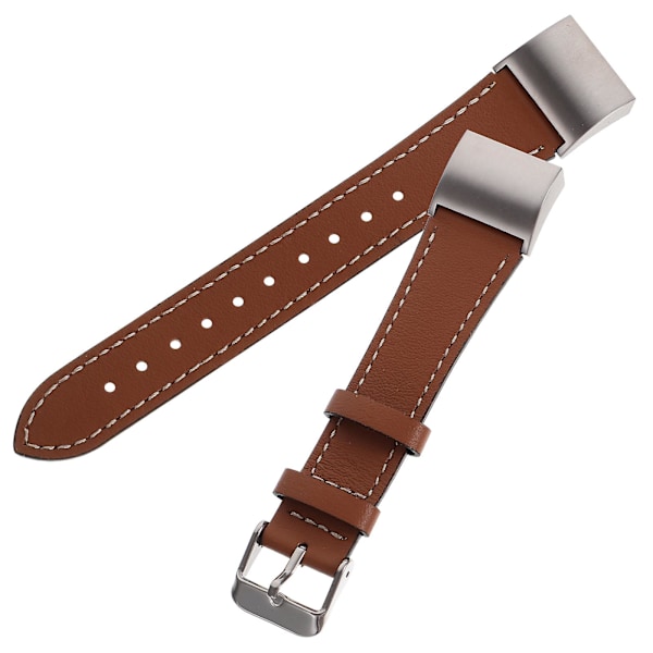UKCOCO Äkta Ko-Läder Armbandsbyte för Fitbit Charge 2 Band Brun