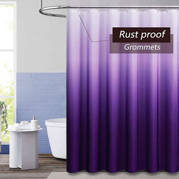 Duschdraperifoder, lila lätta duschdraperifoder, plast duschdraperier, 72x72 tum Peva duschfoder med 12 öljetthål och magnet