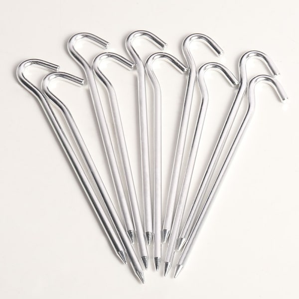 Set med 12 st tältpinnar, 18 cm, extremt stabila markpinnar i aluminiumlegering för camping och utomhuspicknick, vandring, fiske