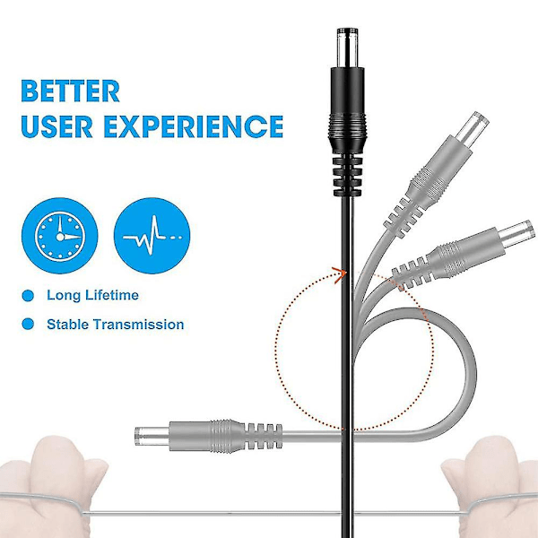 Usb till DC-kabel universell USB till DC laddningskabel sladd med 10 utbytbara pluggkontakter Ada