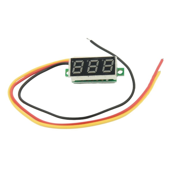 Mini Digital Voltmeter DC 0-100V LED Panel Voltmeter 3-Siffer Med 3 Ledninger Rød
