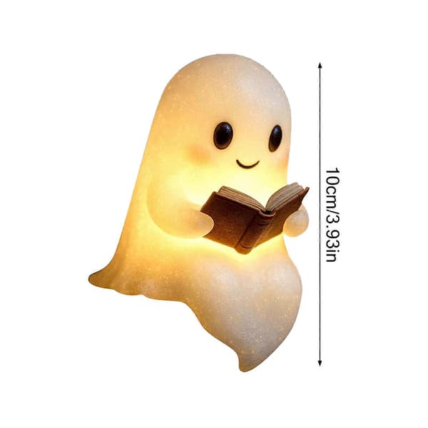 Halloween Spøgelse Læselampe Halloween Smilende Spøgelse Resin Samlerobjekt