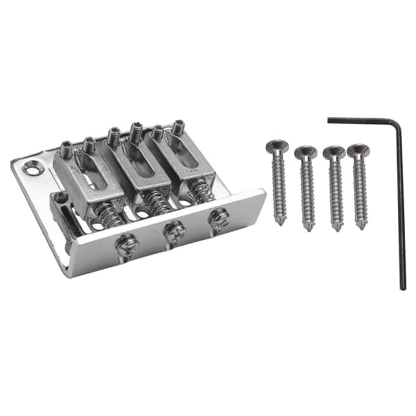 Cigar Box Gitarrdelar: 3-strängig Krom Hard-tail Justerbar Bro Silver Färg-l Hy