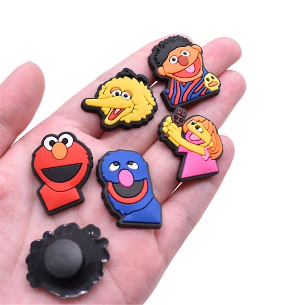 25 Pak Sesame Street Tegnefilm Crocs Charms Jibbitz Klogsandaler Dekoration Sko Tilbehør Børn Teenagere Voksne Piger Drenge Mænd Kvinder Festgave