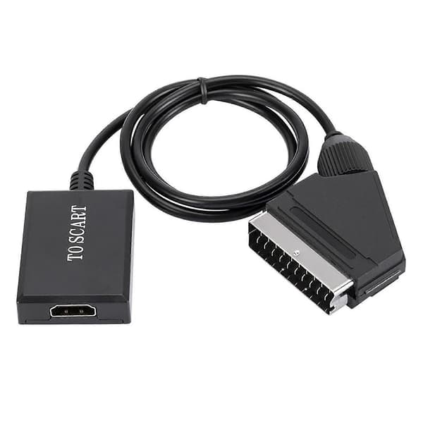 Videoadapter Plug and Play Hög Klarhet Plast 1080p Stabil Prestanda Scart till HDMI-kompatibel