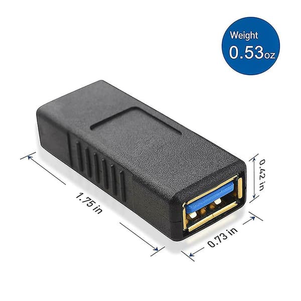 USB-A Naaras - USB-A Naaras Adapteri USB 3.0 Tupla Naaras Adapteri