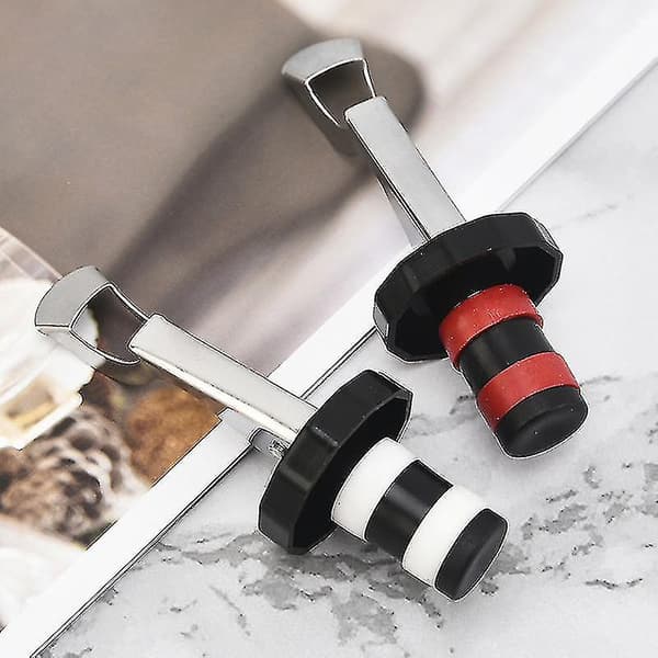 2 stk. Flaskestopper, Champagne Stopper Vinstoppe Rustfrit Stål Manuel Drikkeflaskestopper Vinflaskestopper Ølbesparer