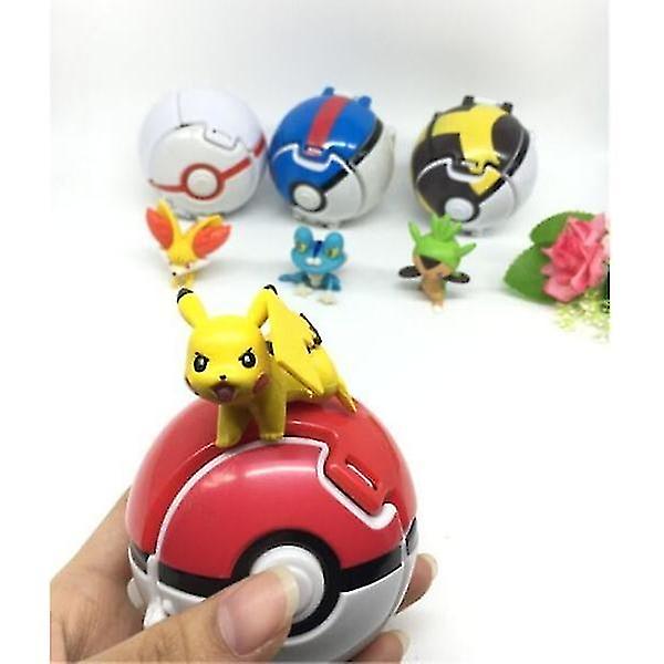 4 st Throw N Pop Poke Ball med Actionfigur Leksaksset