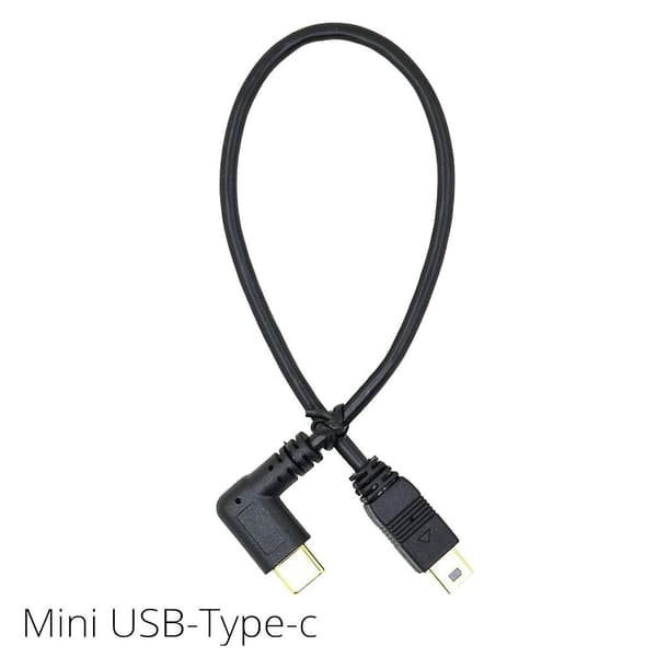 Mini USB - Type C -sovitin kaapeli 90 astetta USB 3.1 Type C - MiniUSB -muunnin Helppo liitäntä ja tiedonsiirto