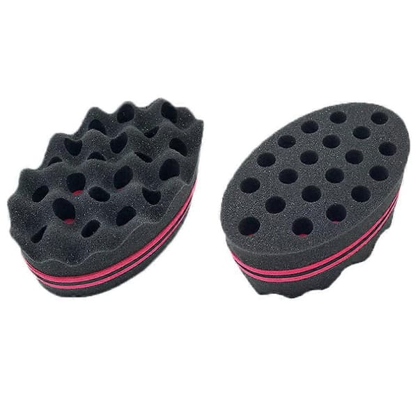 Nirvana Magic Curl Sponge Twist Sponge Dobbeltsidig Hårbørste Svampe Hår Twist Curl Sponge Magic Hårfletter Coils Dreadlock Curl Børste 2 Stykker wi