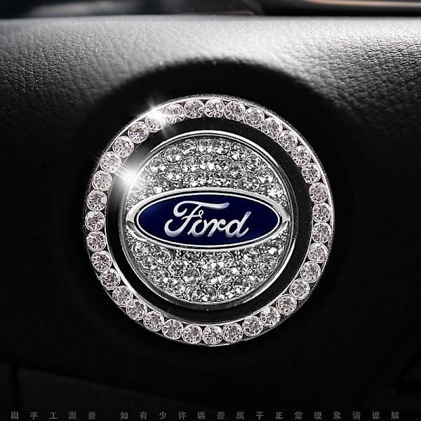 1 st kristall strass applicera ford bilmotor start stopp dekoration ring, bling biltillbehör, tryck för att starta knapp, nyckel tändning & knopp bling ring