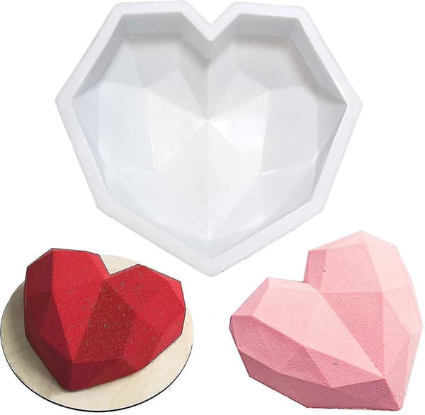 Diamant Hjerte Silikonkakeform Silikon Bakeform Hjerte Kakeform Fiis