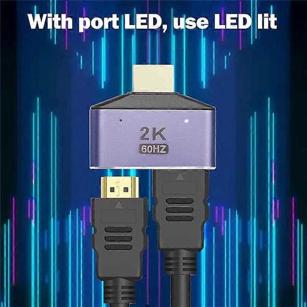 HDMI-kompatibel 1 in 2 ut Splitter Adapter 2K @ 60Hz 2 in 1 HD Display Bidirectional Selector Switch
