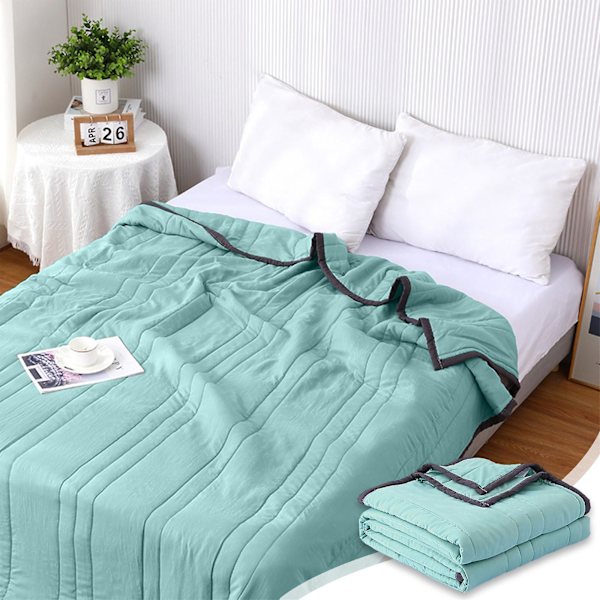 Sommer Cool Quilt for varme sovende og nattsvette, Cool Quilt - Dobbeltsidig kald effekt teppe kjølende fiber 100*140cm