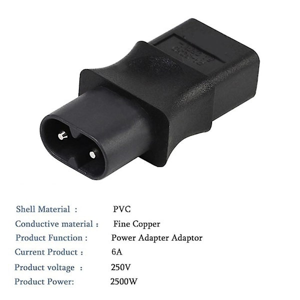 2PCS 2-Pin Iec 320 C8 hane till Iec 320 C9 hona AC-adapter 6A/250V industriell strömomvandlare