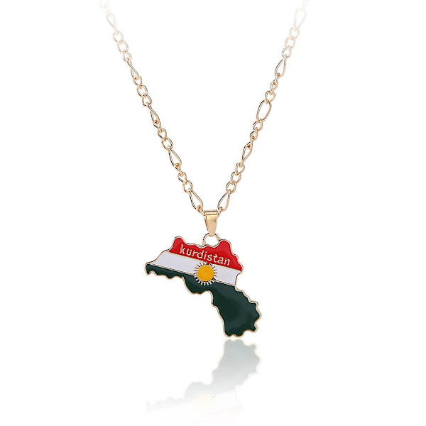 Kurdistan Landskarta Flagga Nyckelben Kedja Vänskap Smycken Hip-hop Nyckelring