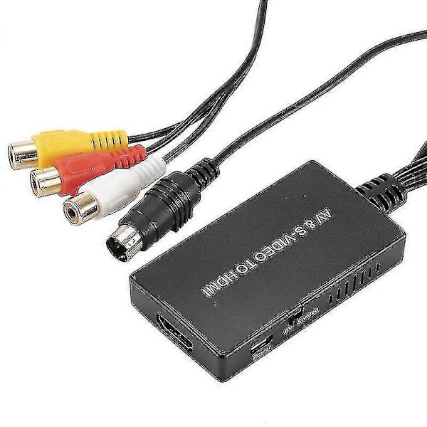 S-Video til HDMI-konverter AV til HDMI-adapter RCA-konverter Støtter 1080p