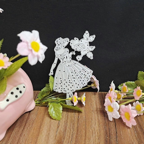 Naisen metallileikkurit Stensiili DIY Scrapbooking Album Paperikortti Malli Muotti Kohokuviointikoristelu