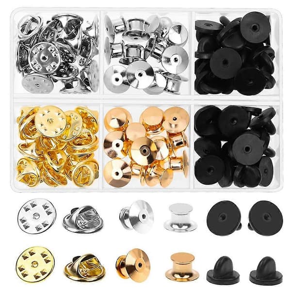 84 stk. Gummibelagte Kobber Pins Tilbage Lapel Pin Tilbage Pin Sikkerhed Tilbage Flad Rund Pin Spænde
