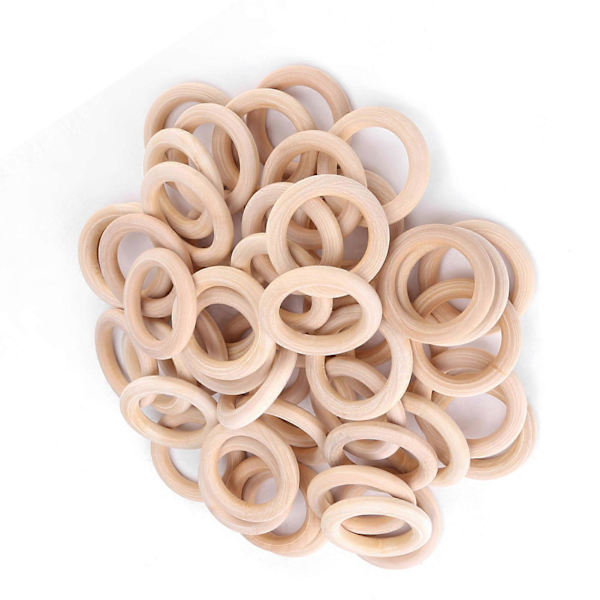 Trefrunde Ringer 50 stk Ubehandlet Naturlige Sirkler for DIY Håndverksprosjekter