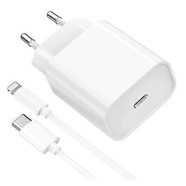 20W Snabbladdare Strömadapter + USB-C Lightning-kabel för iPhone