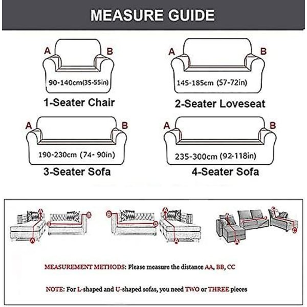 Hjørnesofahynder L-formet Sofahynde Grå/beige/blå Sofahynder Strækbar Sofahynde Med Venstre/højre Chaise Longue Sofabeskytter 90-140cm