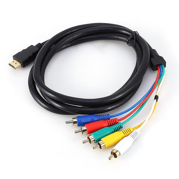 0,5 m 5 ft HD 1080P HDMI Han til 3 RCA AV o Videokonverterkabel Adapter