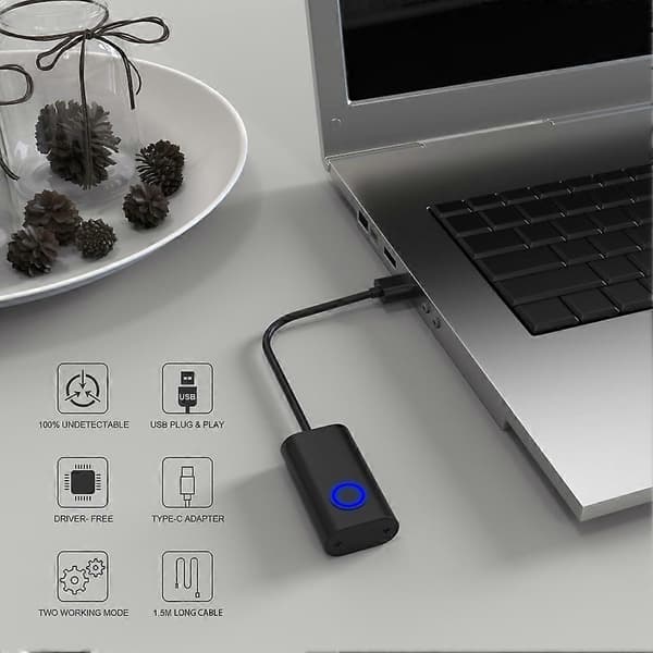 2-i-1 USB Musejiggler Uoppdagelig Automatisk Musebeveger Jiggler