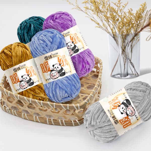 5-pack Supermjukt Chenille Sammet Garn Stickull Tjock Varm Virkning Stickgarn för Konststickning Docka DIY Väska Tröja 500g, orange