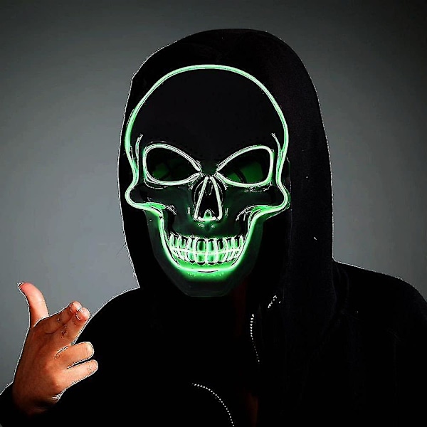 Halloween Maske Lysende Maske Gysermaske Til Festival Cosplay Halloween Kostume Maskerade Fester
