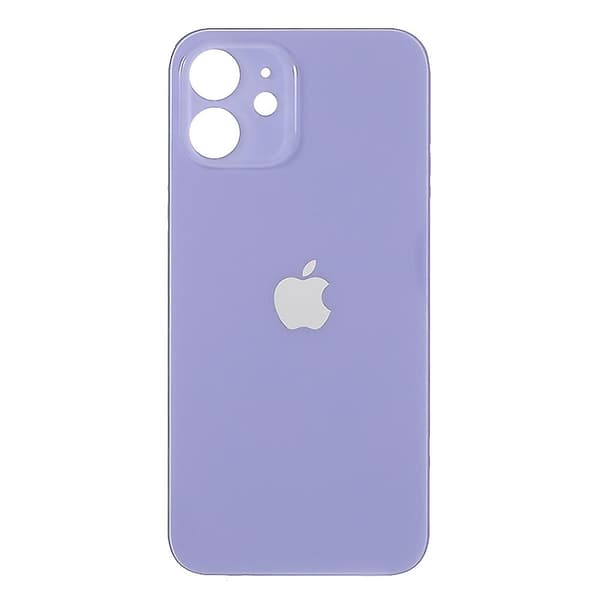 Batterilucka för iPhone 12, reparationsdel (Standardversion med kameraringhål) - Lila