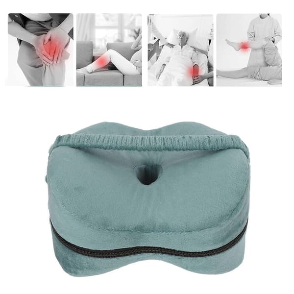 Knepute Bomull Elastisk Trekk Memory Foam Benpute Ergonomisk Side Sovende Benputer GrønnYMMR)