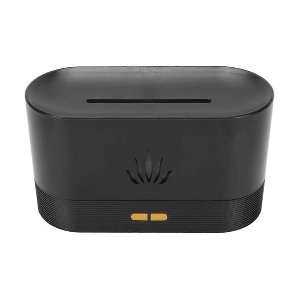 Flamme Diffuser Luftfugter Støjsvag USB Ultralyd Aromaterapi Æteriske Olier Diffusere til Hjemmekontor Bil SortYMMR)