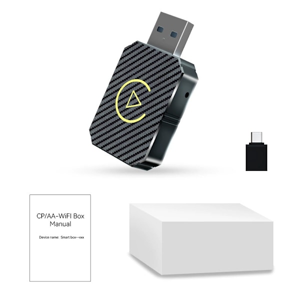 2-i-1 Trådlös CarPlay-adapter Android Auto Trådlös Adapter Smart Mini Box USB-dongel Plug and Play WiFi Snabbanslutning