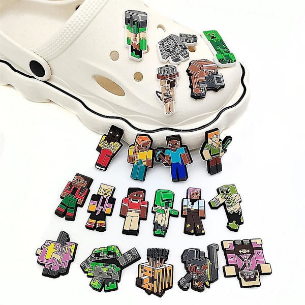 20 st Minecraft-skocharm Smycken för DIY Croc-skor Sandaler Armband Armband Dekoration Fest Favoritpresenter