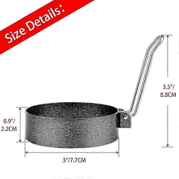 6-pak Egg Ring, Rustfritt Stål Runde Eggkoker Ringer Ikke-Klebbende Steke Egg Maker Former