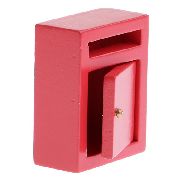 1/12 Dockhus Miniatyr Möbler Röd Trä Brevlåda Veranda Dekoration