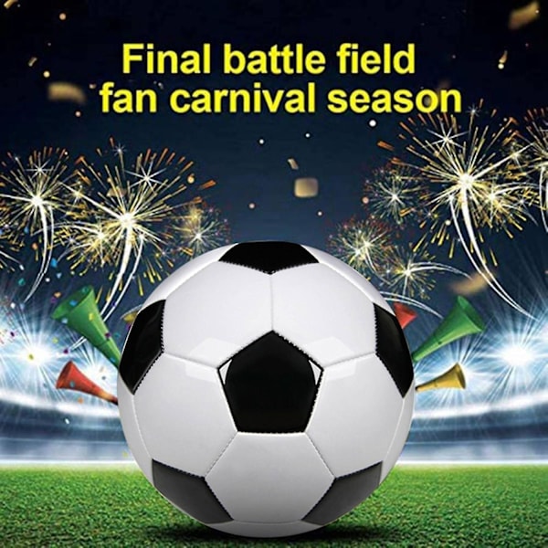 Størrelse 5 Professionel Træningsfodbold i PU Læder Sort Hvid Fodbold Fodboldmål Hold At