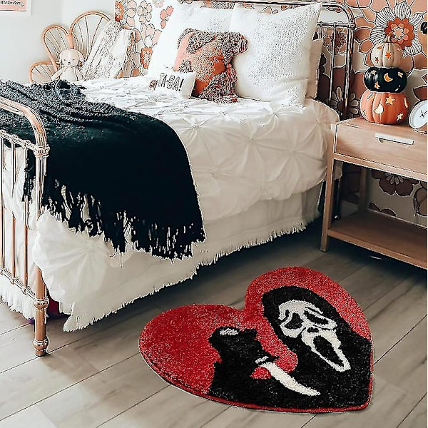 Halloween Sklisikker Hjerteformet Skummel Gulvmatte
